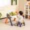 6-In-1 Folding Kids Art Easel with Reversible Building Block Tabletop Ideal Gift for Kids